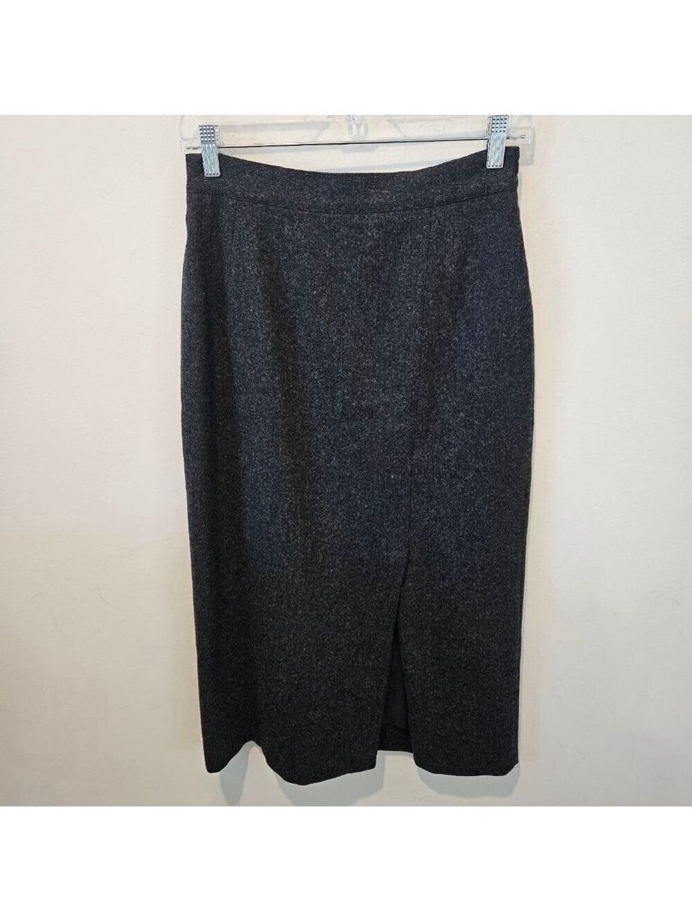 Women's Sag Harbor Grey Wool Blend Pencil Maxi Skirt Size 10